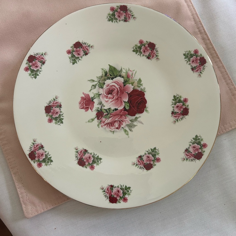 Braun Bros rose serving plate never used.